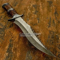 Hand Forged custom Damascus Bowie knife