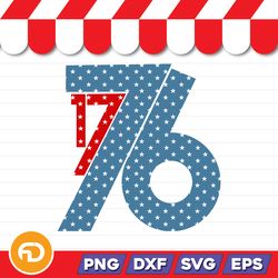 1776 Star America SVG, PNG, EPS, DXF Digital Download