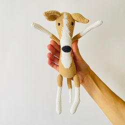 Greyhound plush, Whippet, Italian Greyhound, stuffed dog, dog lover