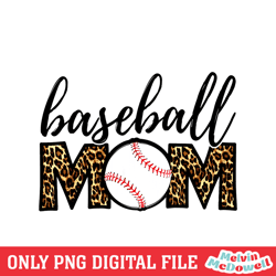 baseball mom mother day sport leopard png, mother day png, digital download