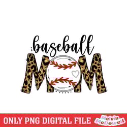 baseball mom leopard love heart softball png, mother day png, digital download