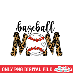 baseball mom mother day leopard softball png, mother day png, digital download