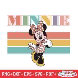 retro cute minnie mouse clipart svg, disney svg ,disney mickey svg , digital download