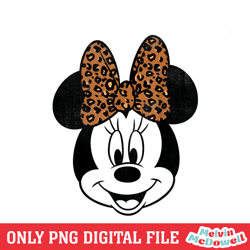 leopard bow girl minnie mouse png, disney png ,disney mickey png, digital download