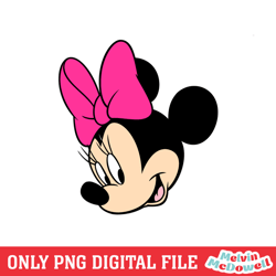 pink bow minnie mouse head png, disney png ,disney mickey png, digital download