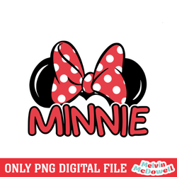 minnie mouse pink polka bow png, disney png ,disney mickey png, digital download