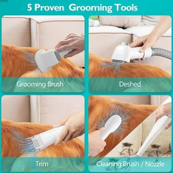 Pet Grooming Kit Vacuum Dog Grooming Clippers Pet Hair Remover with Powerful 2.3L Large Suction & Low Noise Pet Hair