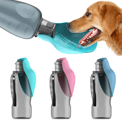 800ml Portable Dog Water Bottle For Small Medium Big Dogs Outdoor Travel Drinking Bowl Puppy Cat Feeder