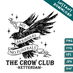 the crow club six of crows svg for cricut sublimation files