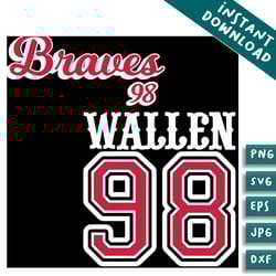 98 braves wallen svg bundles western cowboy music svg bundles