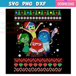 disney inside out characters cute christmas svg bundle