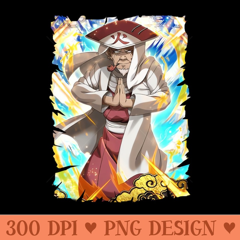 HIRUZEN SARUTOBI ANIME MERCHANDISE - Sublimation PNG download - Download in an instant