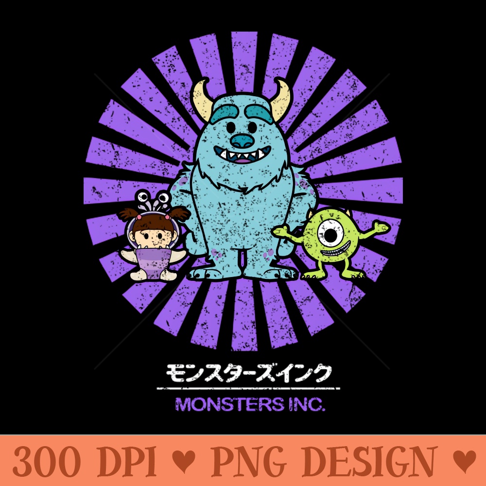Monsters Inc Retro Vintage - Sublimation backgrounds PNG - Instant download