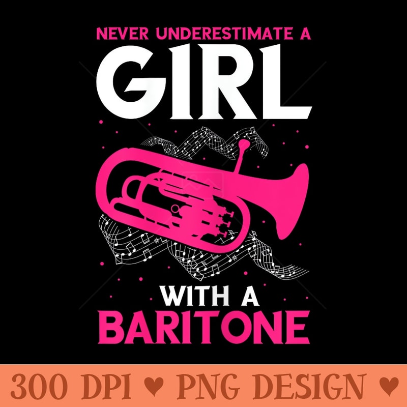 Baritone Girl Saxophonist Marching Band Euphonium Saxophone - Sublimation printables PNG download - Perfect for Creative Projects