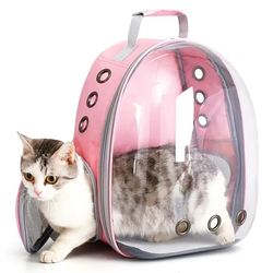 CAT PET CARRIER BACKPACK TRANSPARENT CAPSULE BUBBLE PET BACKPACK SMALL ANIMAL PUPPY KITTY BIRD BREATHABLE PET CARRIER FO