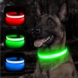 Reflective LED Light Puppy Collar Rechargeable Waterproof Glow in The Dark Dog Collars(US Customers)