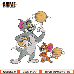 basketball tom and jerry embroidery