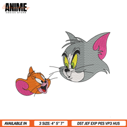 tom and jerry face embroidery