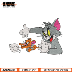 tom and jerry football embroidery