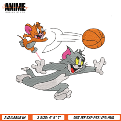 tom and jerry basketball embroidery