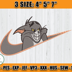 nike tom embroidery, tom and jerry embroidery, disney character embroidery