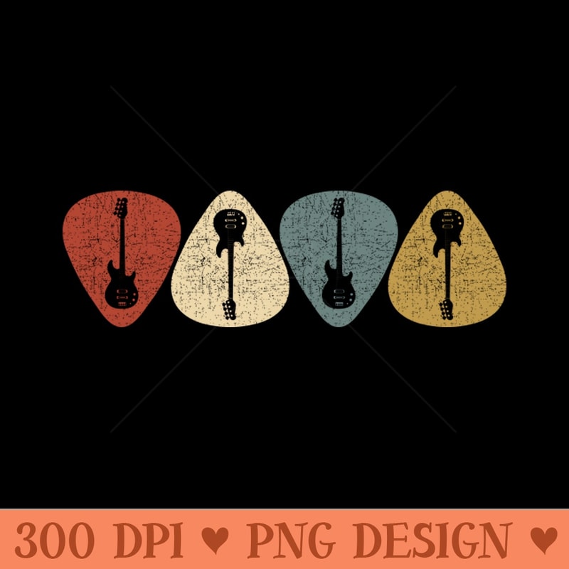 Vintage Guitar Pick Guitarist - Digital PNG Files - Good Value