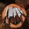 5 Piece Kitchen Chef Set With Wedge Wood Handle And Leather Roll Gastronomes Grace 0