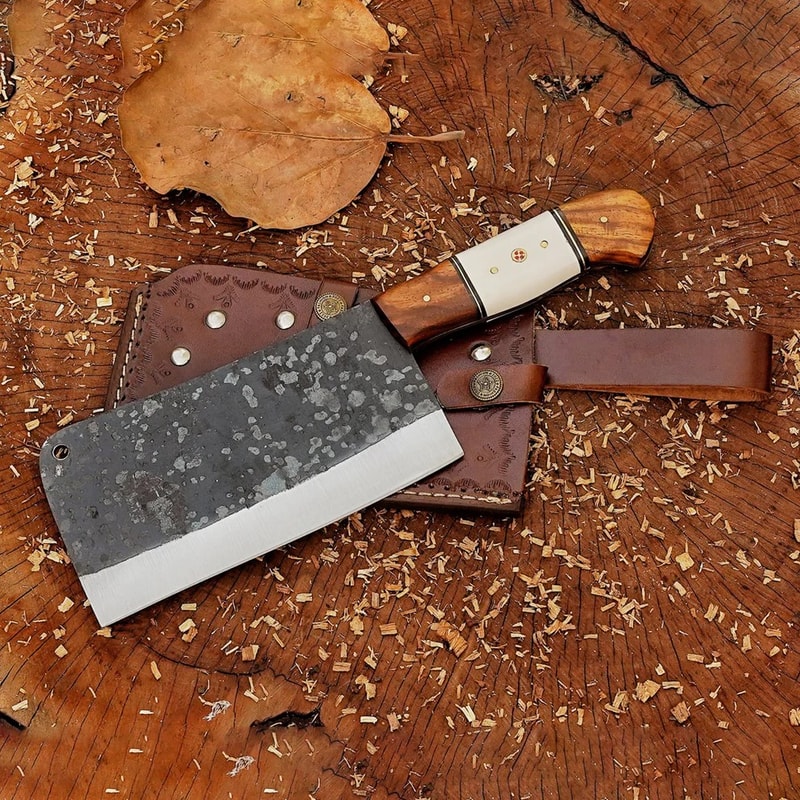 Eternal Essence Cleaver 10 Chef Cleaver Knife With Bone Wood Handle Carbon Steel Meat Cleaver Knife 0