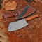 Savage Serenity 10 Damascus Meat Cleaver With Dark Wood Handle Leather Sheath Damascus Steel Cleaver Chopper 0