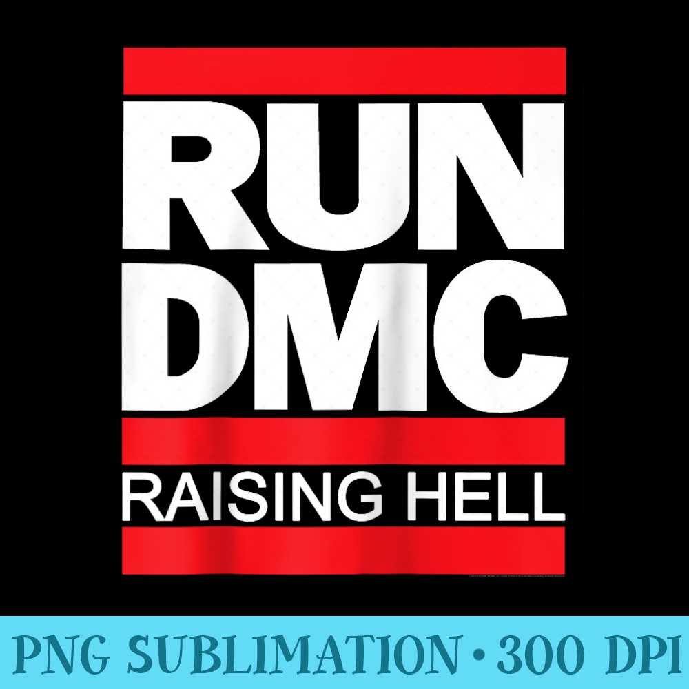 Run DMC Official Logo Raising Hell Raglan Baseball - Ready To Print PNG Designs - Unique And Exclusive Designs
