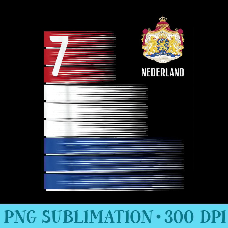 Netherlands Flag Number 7 Dutch Soccer Men - Shirt Clipart Free PNG - Stunning Sublimation Graphics
