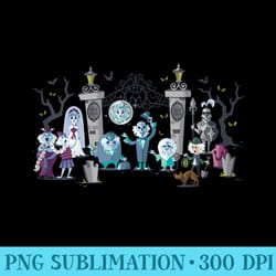 the haunted mansion iconic characters at mansions entrance - high resolution png designs