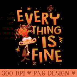 disney pixar inside out 2 everything is fine anxiety logo - design png template