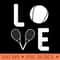 Love Tennis Ball Racket Player Game Enthusiast Team Outfit - High Quality PNG Clipart - Quick And Seamless Download Process