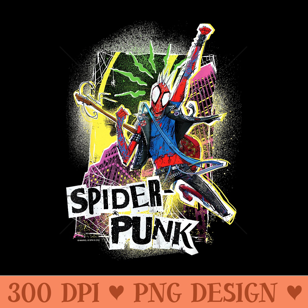 Marvel SpiderMan Across the SpiderVerse SpiderPunk Pose - PNG download - Unique And Exclusive Designs
