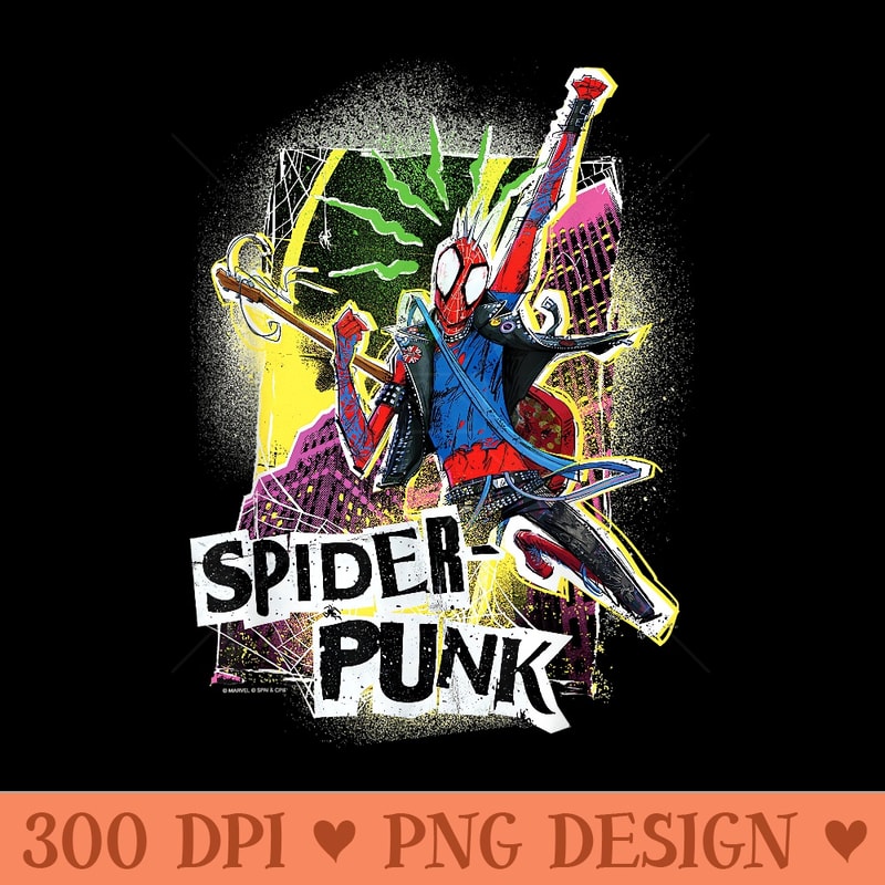 Marvel SpiderMan Across the SpiderVerse SpiderPunk Pose - PNG download - Unique And Exclusive Designs
