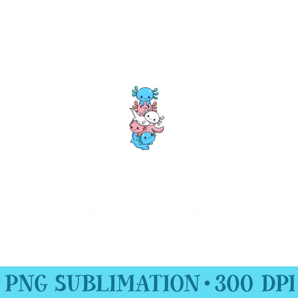 Subtle Transgender Pride Flag Kawaii Axolotl LGBTQ Trans - PNG Prints - Boost Your Success with this Inspirational PNG Download