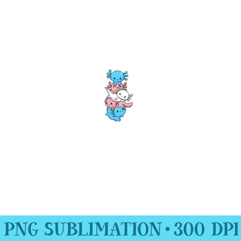 Subtle Transgender Pride Flag Kawaii Axolotl LGBTQ Trans - PNG Prints - Boost Your Success with this Inspirational PNG Download