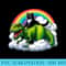 Black Cat Riding Dinosaur T Rex Rainbow Clouds Funny - PNG Download - Bold & Eye-catching