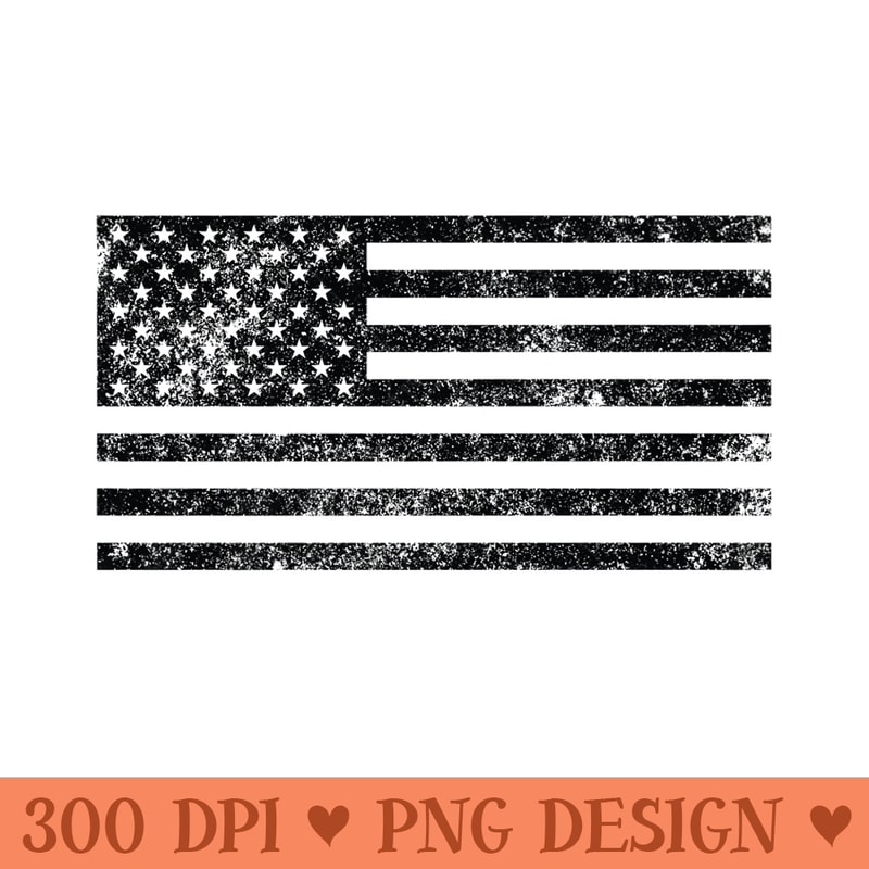 USA American Flag Black Distressed Look - PNG download - Transform Your Sublimation Creations
