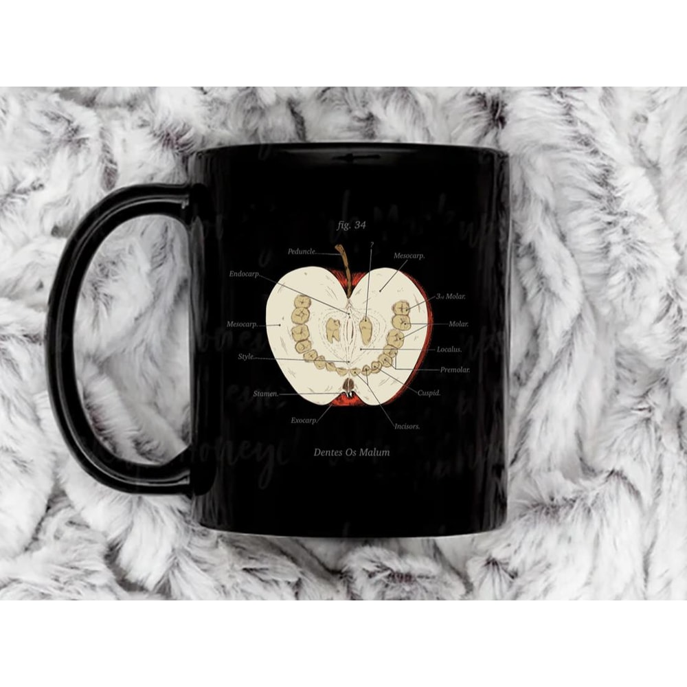 The Magnus Archives Anatomy Class Teeth Apple Coffee Mug, 11 oz Ceramic Mug