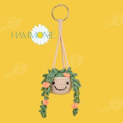 Crochet Cute Succulent Plant Car Hanging, Car Accessories, Crochet Plant Car Decor, Car Mirror Hanging