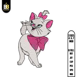 disney animated marie aristocats embroidery, aristocats embroidery,embroidery design,digital embroidery