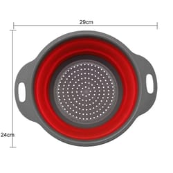 1/2pcs silicone round folding vegetable fruits washing drain basket colander strainer collapsible drainer kitchen tool