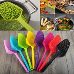 creative cooking shovels food strainer scoop nylon spoon drain gadgets large colander soup filter household kitchen tool
