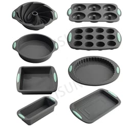 heat resistant silicone loaf bread muffin donut cake baking tray oven baking pan silicone bakeware set silicone cake pan