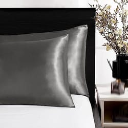 super soft satin silk pillowcase set, coral standard size super soft pillow cases for hair & skin
