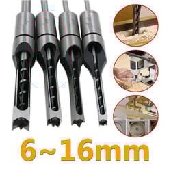 hss square hole drill set 6-16mm - woodworking auger & mortising chisel kit for diy furniture making & carpentry