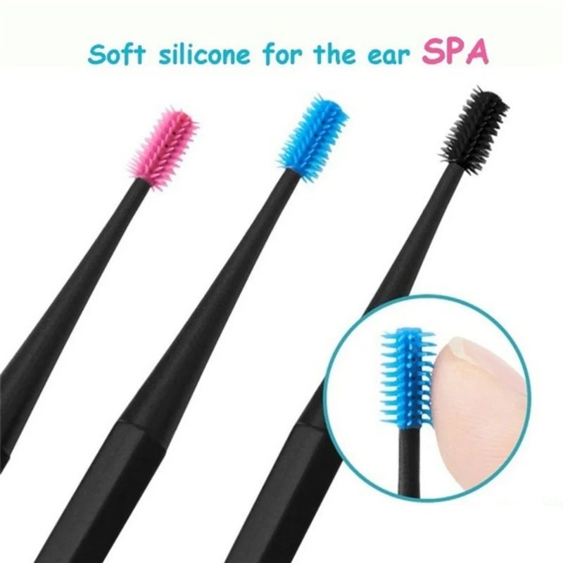 Spiral Ear Cleaner Tool Soft Silicone DoubleEnded Earpick For Safe Wax Curette Remover 0