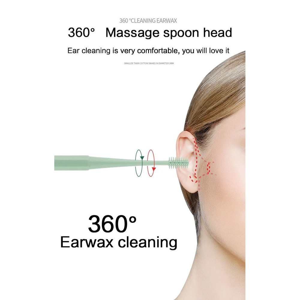 Spiral Ear Cleaner Tool Soft Silicone DoubleEnded Earpick For Safe Wax Curette Remover 9